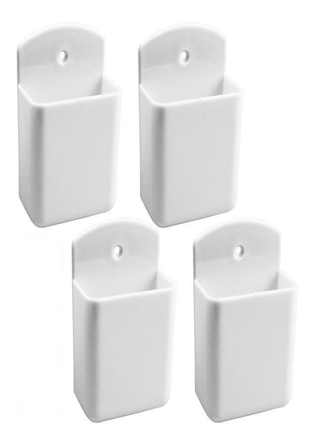 Septe 4 Pcs Remote Holder Wall Mount, TV Controller Holder, Self Adhesive Remote Holder(White) - Image 1